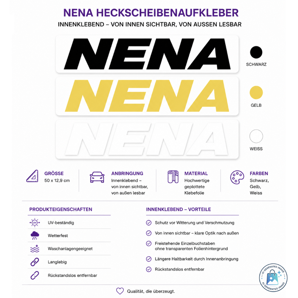 NENA-klistermærke til bagruden (indvendigt klæbemiddel)