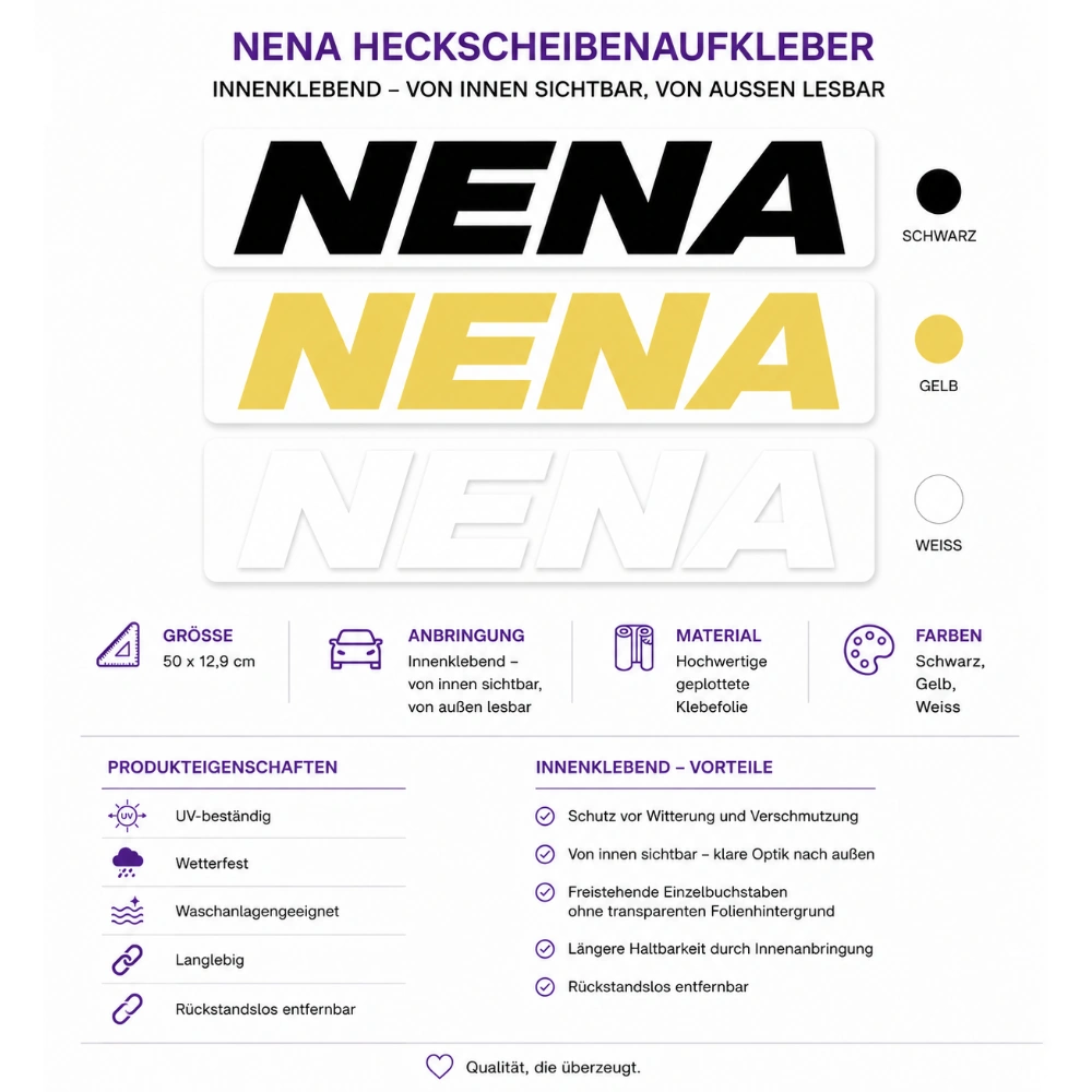NENA Achterruitsticker (Zelfklevend interieur)