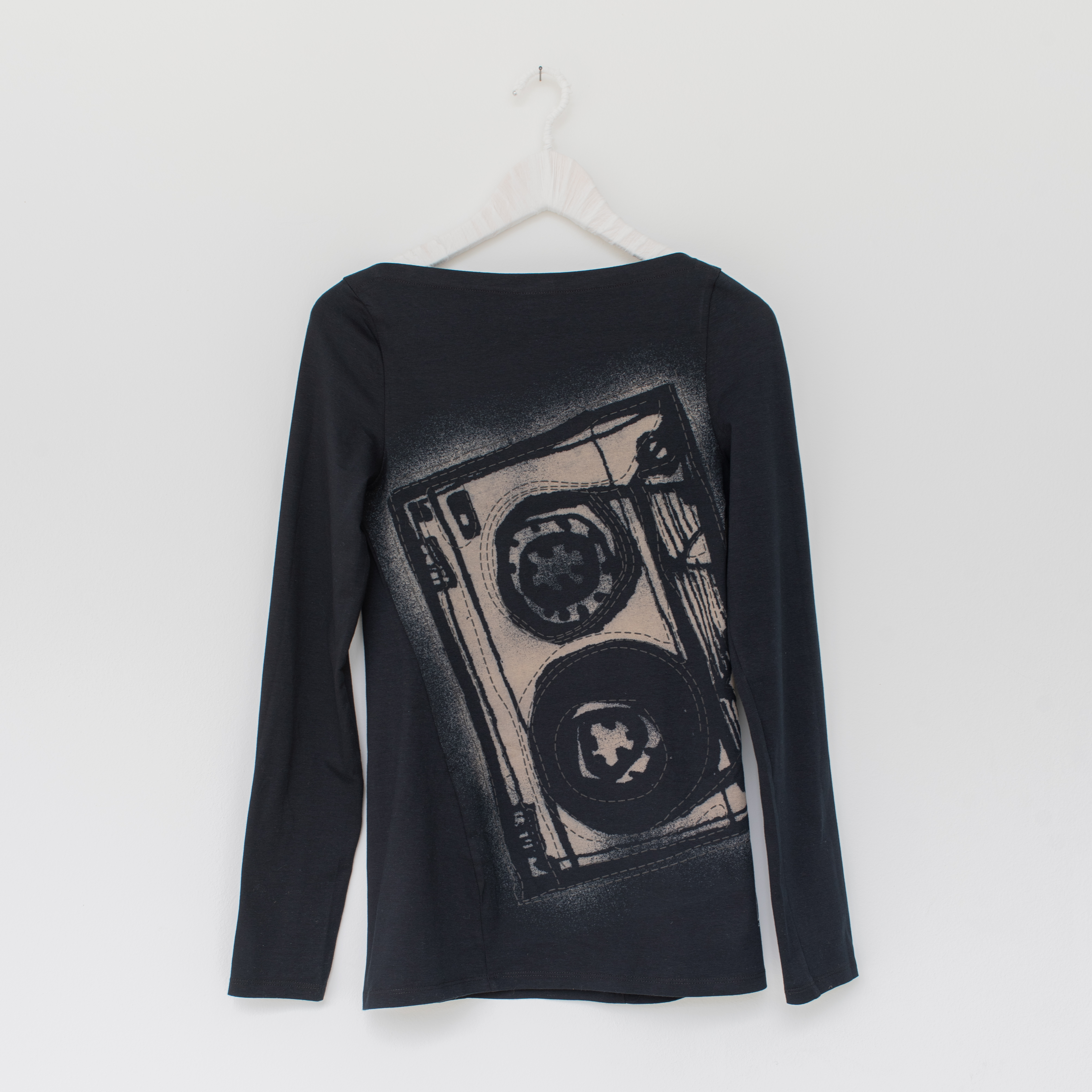laugh-peas-90 Frauen Longsleeve CASSETTE, schwarz
