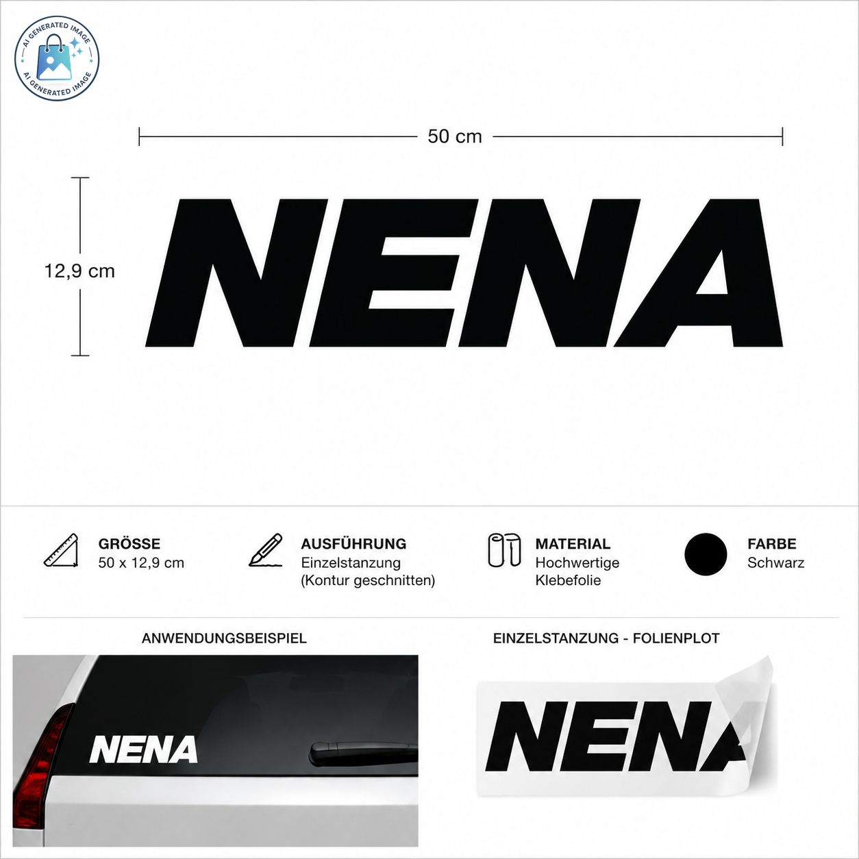 NENA grote sticker (buitenlijm)